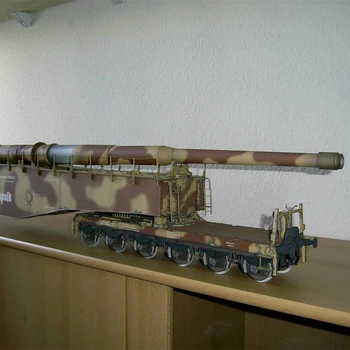 1:35 Escala a II guerra, a Alemanha K5 Trem Arma Leopold Modelo DIY 3D em Papel Cartão Construção de Conjuntos Construção Educacionais Modelo Militar Brinquedos
