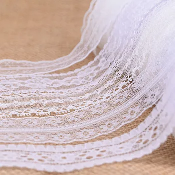 10 Jardas Branco Laço de Fita Fita Bela Flor Guarnição do Laço de DIY Bordado africana tecido do laço de Artesanato Acessórios de Costura