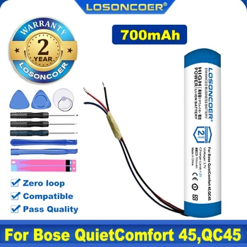 100% Original LOSONCOER 700mAh Bateria Para Bose QuietComfort 45,QC45 Fone de ouvido Bateria Pilhas +Free tools