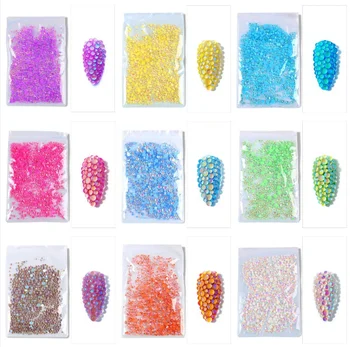 1440pcs tamanho da Mistura mágica de cor manicure Sereia Sinfônica de contas Aurora candy color manicure Bugiganga DIY Manicure de Unhas de Broca