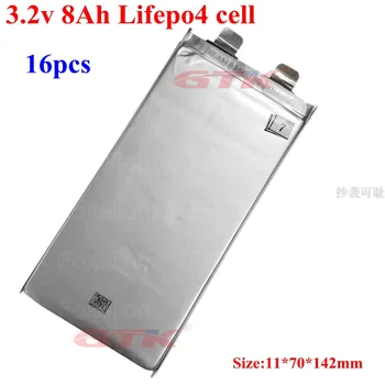 16pcs lifepo4 célula 3.2 v 8Ah recarregável bateria de 8000mah bateria lifepo4 30A descarga para diy 48v bateria lifepo4 ebike scooter