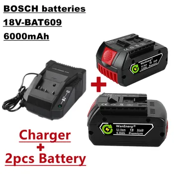 18V de potência de bateria da ferramenta,broca de mão de bateria,6.0 Ah,adequado para bat609,bat609g,bat618,bat618g,bat614,2 baterias + carregador para venda