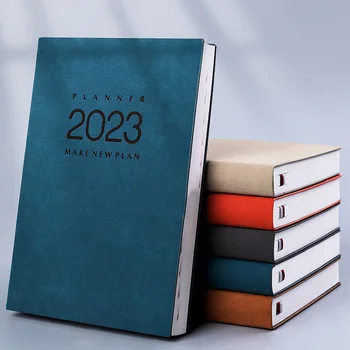 2023 notebook calendário de trabalho de negócios notebook A5 soco este plano de utensílios agenda planejador estudo fornece agendas planificadoras