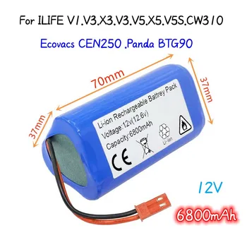 2023High densidade 6800mAh12V Li-Ion Batterij para o ILIFE V1 V3 X3 V3 V5 X5 V5S CW310 Ecovacs CEN250 Panda BTG902.