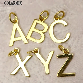 26pcs letras charme de ouro cheio alfabets charme colar pingentes deixar mensagem para escolher letras após o seu pedido 9720