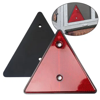 2PCS Trailer Triângulo Vermelho Refletores Para a Porta Posts Refletores Traseiros de Rosca Caravana Triângulo Refletivo Para o Reboque de Bicicleta