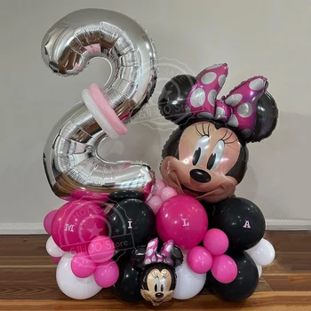 31pcs/Conjunto de Disney do Rato de Minnie do Cabeça de Balões Folha de Crianças Meninas Cartoon Tema de Festa de Aniversário, Decoração de chá de Bebê de Ar Globos Presentes