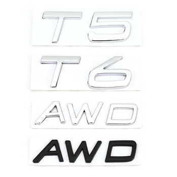 3D T5 T6 AWD Emblema Emblema Decalques Adesivo de Carro para Volvo V40 V60 V90 XC60 XC90 XC40 S60 S90 S80 C30 Estilo Carro Acessórios