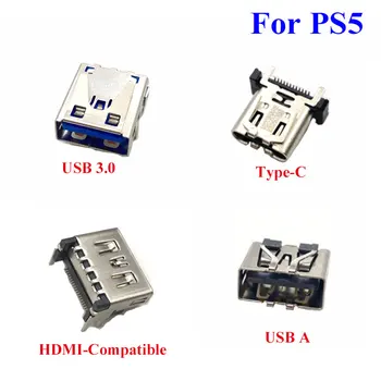 4Models cada 2PCS Para PS5 USB 2.0 tipo C Tipo USB 3.0, Compatível com HDMI Tipo C porta de Carregamento de Tomada de Conector