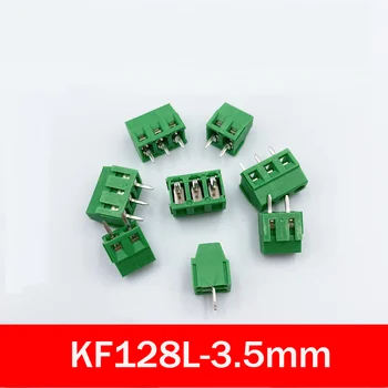 50pcs KF128L-3,5 mm de Parafuso do PWB Bloco Terminal Conector de 3,5 mm passo 2P 3P Reta Pino Verde Pode ser Emendados Coppper