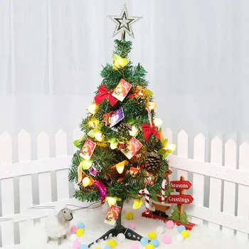 60cm de PVC Mini Árvore de Natal Com Acessórios de Casa Pingente de Árvore de Natal Artificial Disply Decorações infantis Artesanal de DIY