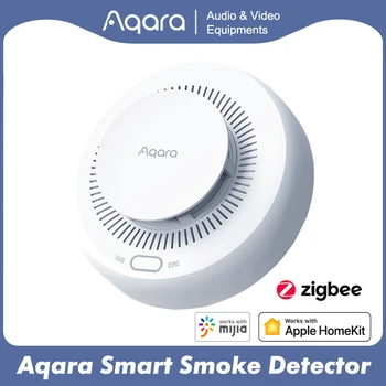 Aqara Inteligente Detector De Fumaça Rookmelder Zigbee 3.0 Sensor De Alarme De Incêndio Som De Monitor De Alerta De Segurança Home App Afstandsbediening Porta