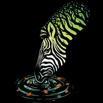 Artesanal Abstrata Animal Pintura a Óleo sobre Tela para Decoração de Casa Zebra Água Potável Arte de Parede Pintura