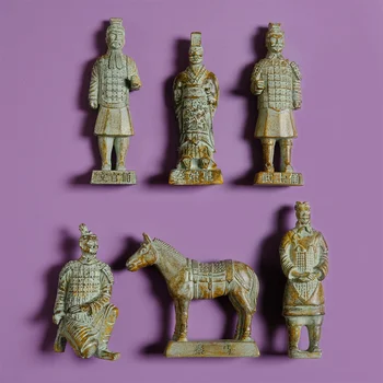Artificial de Terra Cotta Warriors Ímã de Geladeira Xi'an, Museu do Turismo Criativo Artesanato de Resina Magnético Adesivos de Decoração para Casa