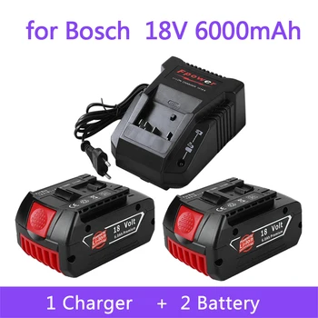 Bateria 18V 6.0 Ah para Furadeira Elétrica de 18V Li-ion Recarregável BAT609, BAT609G, BAT618, BAT618G, BAT614 + 1Charger