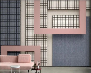 beibehang papel de parede Personalizado moderno, natural, simples Nórdicos geométricas quadrado 3d de fundo, pintura de parede decoração, papel de parede