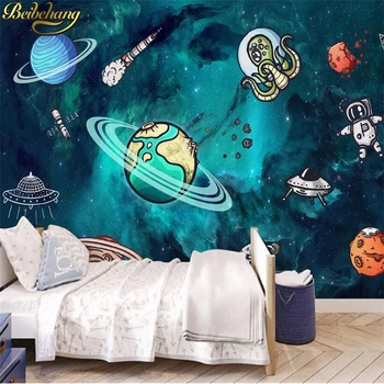 beibehang personalizado Nórdicos minimalista espaço universo papel de parede quarto infantil decoração do quarto de fundo 3D papel de parede pintura