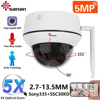 CAMHi 5MP PTZ Câmera IP WIFI Objectiva de Zoom Óptico 5X Duas Maneiras de Áudio sem Fio da Câmera de Segurança de Detecção Humana Câmera de Vigilância