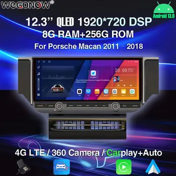 Carplay de 12,3 Polegadas Android 13.0 auto-Rádio, GPS, Leitor Multimídia Porsche Mundo 2011 - 2018 Navegação 8G+256G DSP 4G LTE, wi-Fi