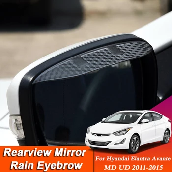 Carro-styling Para Hyundai Elantra Avante MU UD 2011-2015Carbon Fibra Espelho Retrovisor Sobrancelha Chuva Escudo Anti-Capa de chuva Acessório