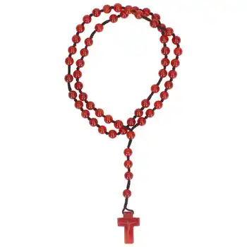 Católica Rosário Ágata Vermelha Pedra do Rosário Colar para a Mulher para o Uso Diário, para os Religiosos Presentes