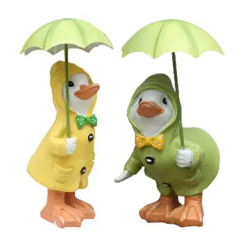 Claro Esculpida Leve, Agradável-olhando a Capa de chuva Pato Escultura para o Lar