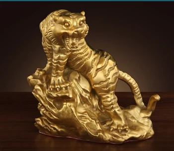 Cobre tigre decorações Zodíaco tigre sala de estar no topo da tabela de cobre puro office decorações do Ano do Tigre