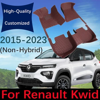 Couro feito sob encomenda do Carro Tapetes Para a Renault Kwid BW 2015~2023 Não-híbridos Automóveis de Carpetes, Tapetes, Almofadas do Pé Acessórios de decoração