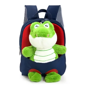 Criativo crocodilo bonito mochila infantil luz do jardim de infância da escola de moda de bolsa pequena boneca mochila atacado