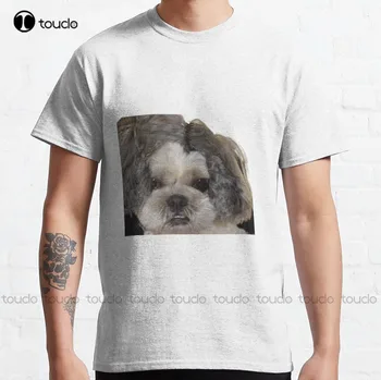 Cão Com Peruca Clássica T-Shirt De Alta Qualidade, Bonito E Elegante Linda Kawaii Cartoon Doce Algodão Camisetas Personalizadas De Presente De Novo