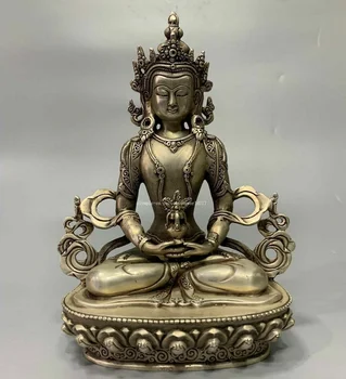 De 8 Polegadas De Bronze, Cobre, Prata Chapeamento De Budismo Vajrasattva Estátua De Buda