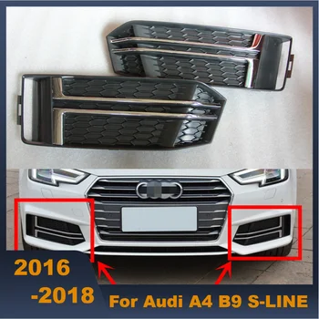 De alta Qualidade ABS Carro pára-choque Dianteiro Luz de Neblina Lâmpada da Grade do Grill Tampa de acabamento Para Audi A4 B9 S-LINE 2016-2018