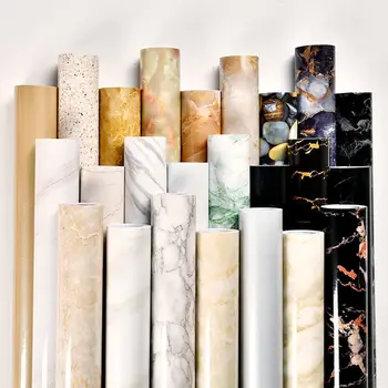 Decoração de casa de Filmes de PVC Auto-adesivo papel de Parede Renovação DIY Descascar e ficar Adesivos de Gabinete Impermeável 3D Papéis de parede Removível