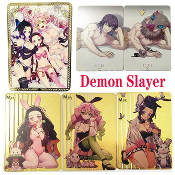 Demon Slayer Kochou Shinobu Kamado Nezuko Kanroji Mitsuri DIY cartão de Metal Crianças jogo de coleta de brinquedo de presente de aniversário
