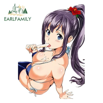 EARLFAMILY 13cm Garota Sexy Adesivo de Carro Maken-Ki! Amaya Haruko Processar Anime JDM Janela de Decalque de impressão Personalizado Waterproof Accessorie