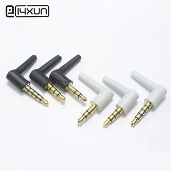 EClyxun 2pcs de 3,5 mm 3Pole 4Pole 5Pole Fone de ouvido Estéreo Plug banhado a Ouro de 3,5 Ficha de Áudio branco preto