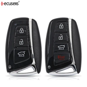 Ecsells 3/3+1/4 Botão Novo Controle Remoto Inteligente Fob Chave do Carro Shell Caso Fob para Hyundai Genesis 2013-2015 Santa Fe Equus Azera