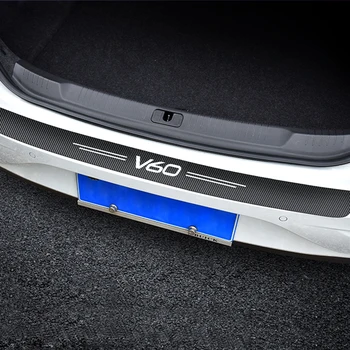 Etiqueta do carro Porta de Fibra de Carbono Tronco Decoração para o Volvo V60 Auto Acessórios