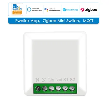 eWeLink 16A ZigBee 3.0 Mini Smart Switch Suporta 1/2way Mudar Com o Alexa,o Google Assistente,Yandex Alice,Smartthings Hub