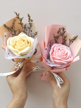 Flores Artificiais Mini Buquê De Sabão Rosa Delicado Diy Companheiro De Presente De Flores Secas Mantian Festival Das Estrelas Decorações