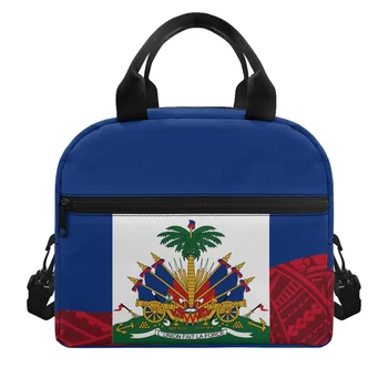 FORUDESIGNS Haiti Design de Bandeira Lancheira Térmica Senhoras Prático Conveniente Caixa de Almoço Leve e Portátil Estética Nsulation