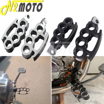 Frente / Traseiro, apoio para os Pés Motocicleta Pedal 2pcs / Set Motocicleta Footpegs Personalizado para Harley Sportster Dyna XL FXDF X48 Descanso de Pé Peg