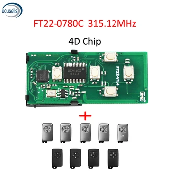 FT22-0780C 3 Botões Smart Remote Chave ASK315.Mhz 12 4D Chip Para Toyota/Alphard 2006-2016 Número de Placa-0780