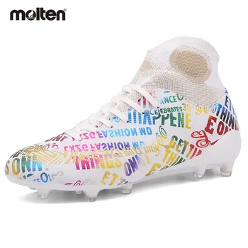 Fundido Novo de Alta de Tornozelo Futebol Sapatos de Homens Respirável, Exterior Botas de Futebol de Relvado de Futebol Chuteiras Crianças AG/TF Mulheres Sapatos de Futebol