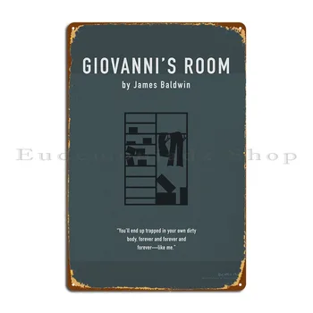 Giovannis Quarto Livro De Arte Sinal De Metal Enferrujado Retro Pub Designer Retrô Estanho Sinal Cartaz