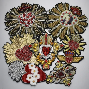 Grande conta Em Apliques de Coração de Amor Patch Bordado Para a Roupa Bonito Motivo costurar Em Patches DIY Emblema do Vestuário Decoração B338