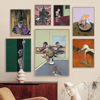 Grotesco De Arte Francis Bacon Obras De Arte Clássica Cartaz De Lona Da Pintura Abstrata Parede A Imagem Para A Sala De Decoração De Casa