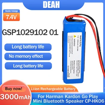 GSP1029102 01 7.4 V 3000mAh Lithium Bateria de Substituição CP-HK06 Para Harman Kardon Go Jogar Mini Orador de Bluetooth Baterias Li-ion