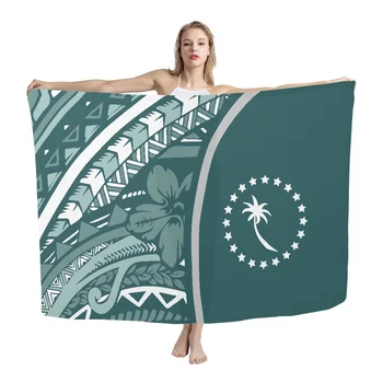 HYCOOL-Polinésia Totem Tribal de Impressão Vestido de Praia para as Mulheres, Elegante Lavalava Sarong Cover-Up Maiô, Verão, Vestidos, 2022