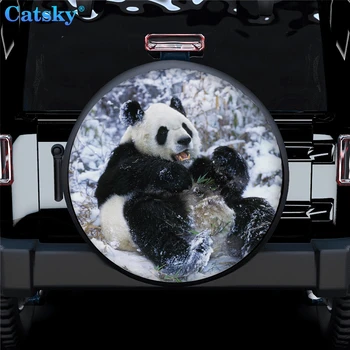 Inverno Panda Acessórios Do Carro Pneu Sobressalente Proteger Tampa Personalizada Animal Pneu Sobressalente Decoração Tampa Do Pneu Sobressalente Sem Backup Buraco